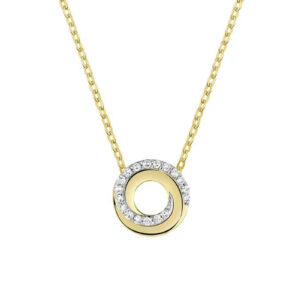 Pendentif spirale avec 18 diamants en or jaune 10k