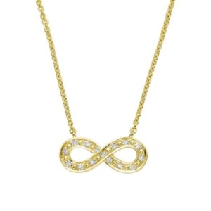 collier pendentif infinity avec diamant en or jeune 10k