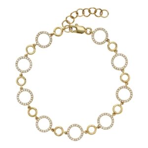 Bracelet diamant cercle de vie en or jaune 10 carats 180D = 0,54 CTDI, couleur HI, pureté I1.