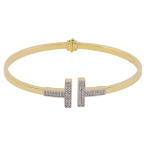 Bracelet rigide julia pour femme en or jaune 10k