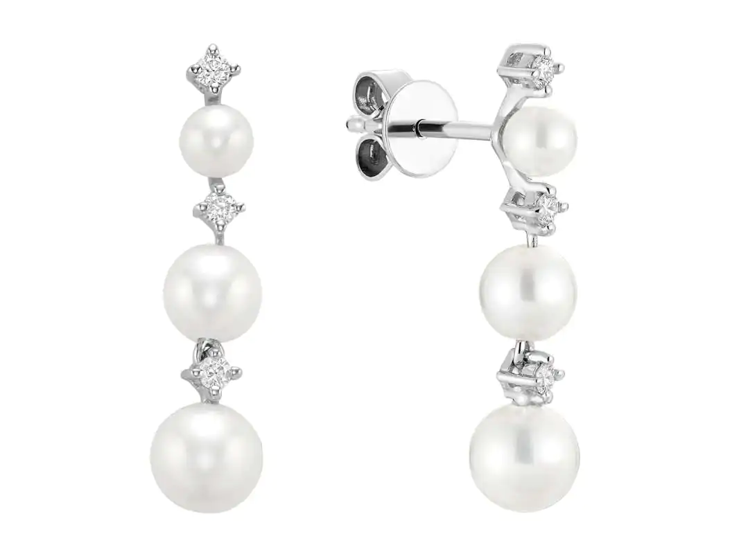Boucles D'oreilles Argent Sterling Avec Perles De Culture D'eau Douce - Marque Rose-Mimosa